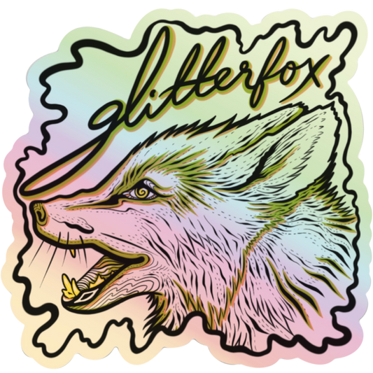 HOLOGRAPHIC FOX STICKER